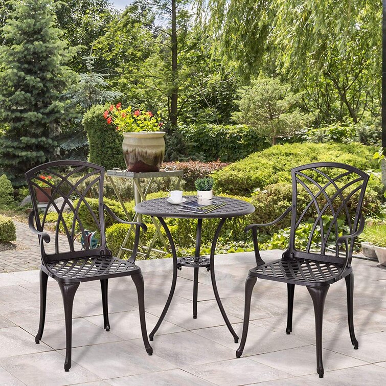 Tall patio table and deals 2 chairs